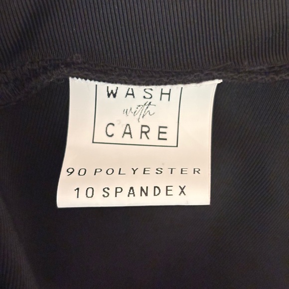 Black Faux Leather Fringe Skort - Picture 3 of 5